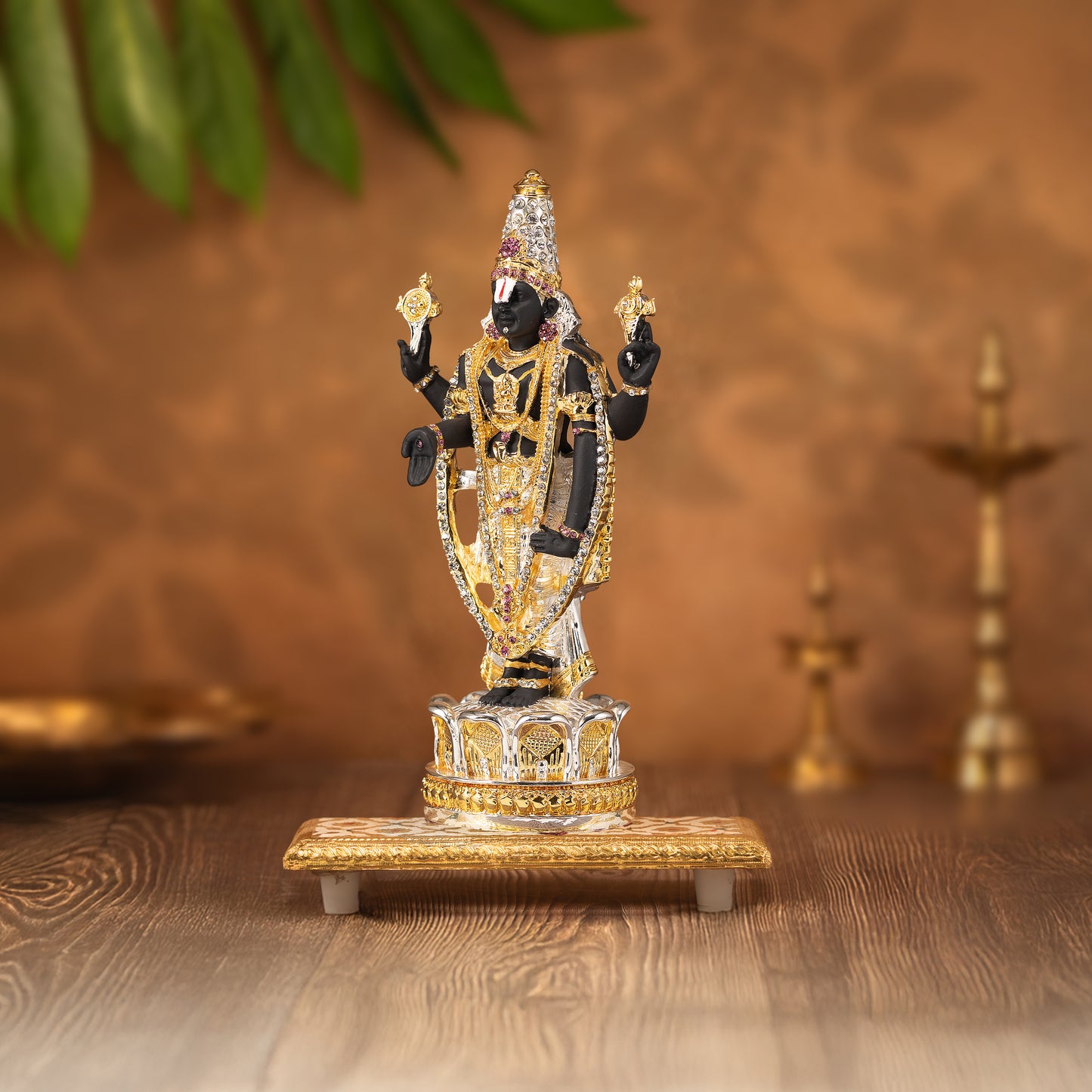 Tirupati Balaji Idol | Gold-Plated Divine Deity