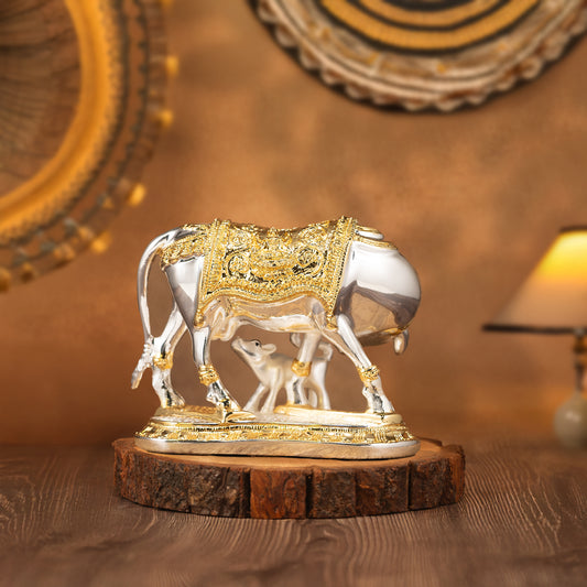 Vastu Kamdhenu Cow | Gold & Silver-Plated Divine Cow