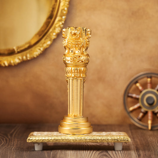Ashok Stambh Statue-Pure 24k Gold Plated