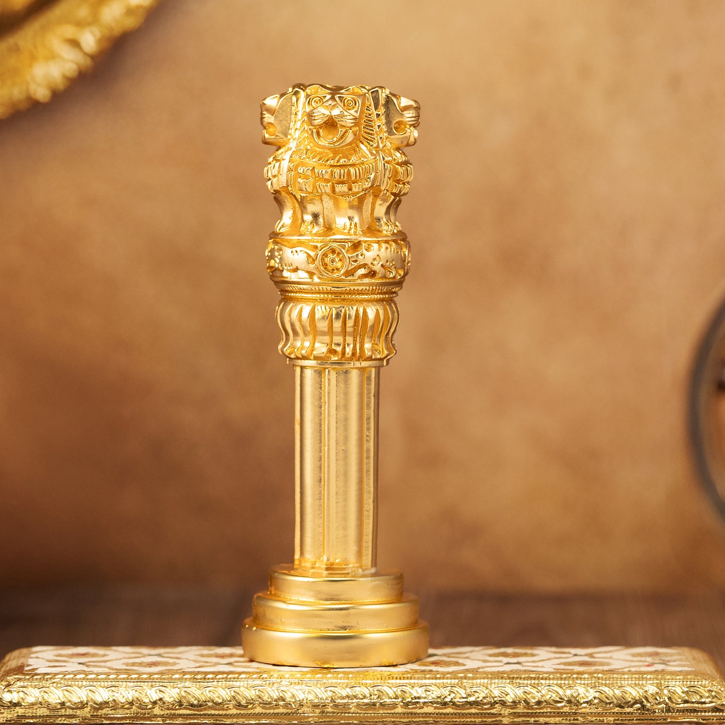 Ashok Stambh Statue-Pure 24k Gold Plated