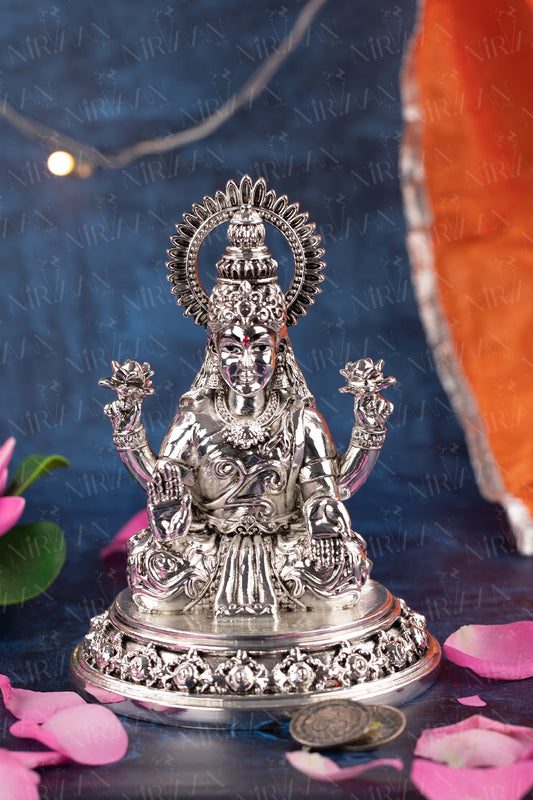 Lakshmi Murti | Silver-Plated Laxmiji Idol | 6 Inches