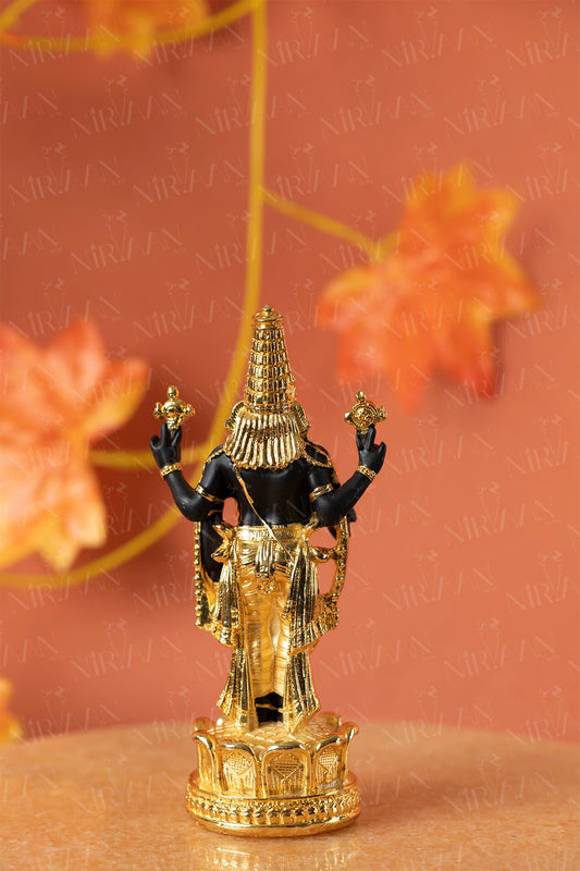 Tirupati Balaji Idol | Sacred Gold-Black Idol | 4.5 Inches