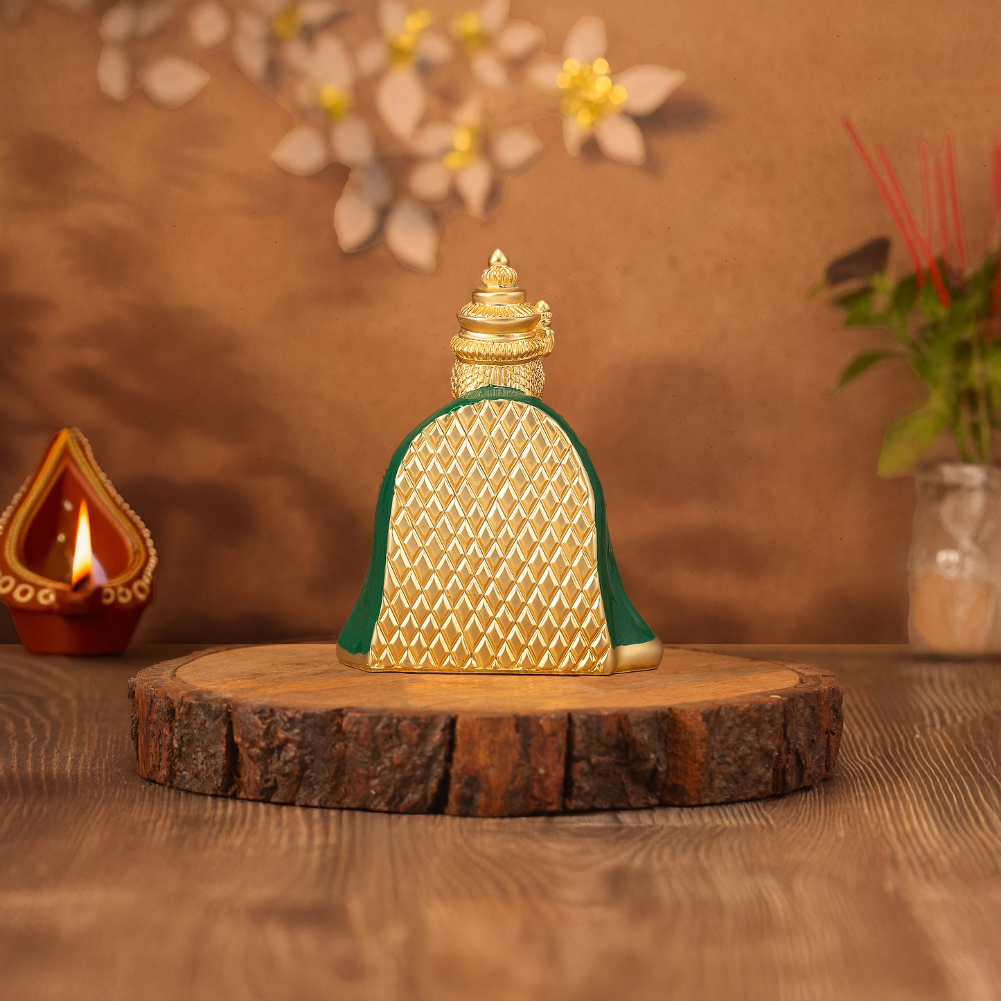 Tulja Bhawani Murti | 24k Gold-Matt Plated Divine Idol |3.5 inch