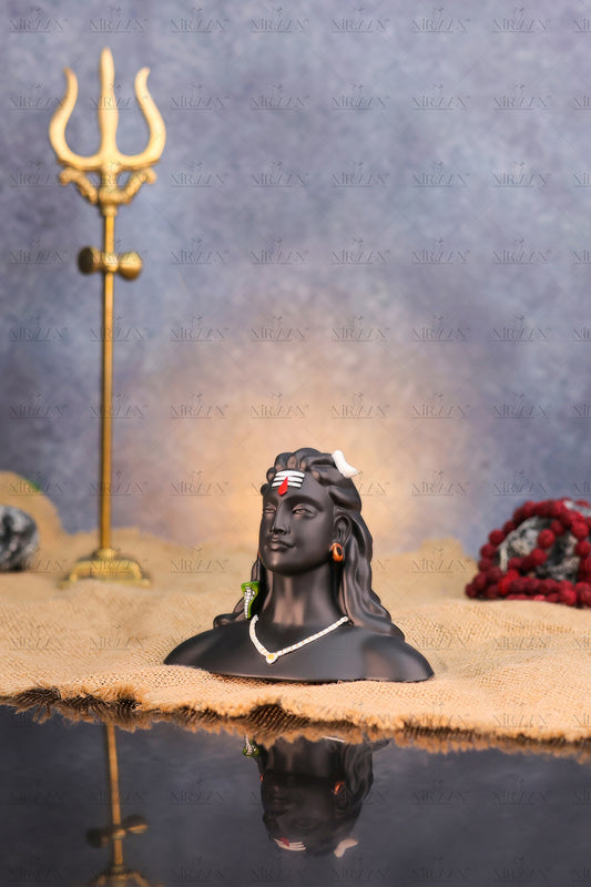 Devine Adiyogi | Shiva Idol-Unveiling Spiritual Peace in Matte Black