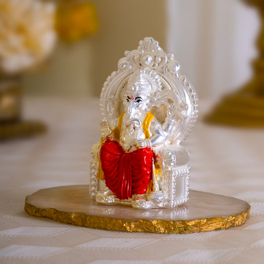 Pure Silver Plated Ganesh Murti- LALBAUGCHA RAJA