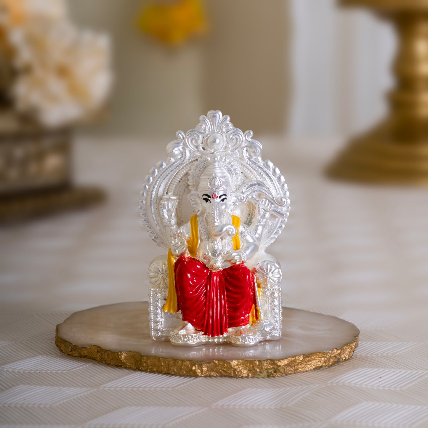 Pure Silver Plated Ganesh Murti- LALBAUGCHA RAJA