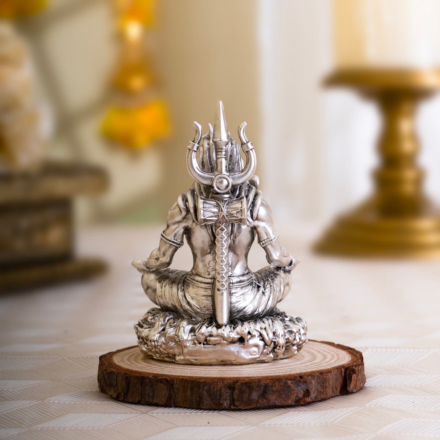 Adiyogi Mahadev Idol-Pure Silver Plated Antique Finish