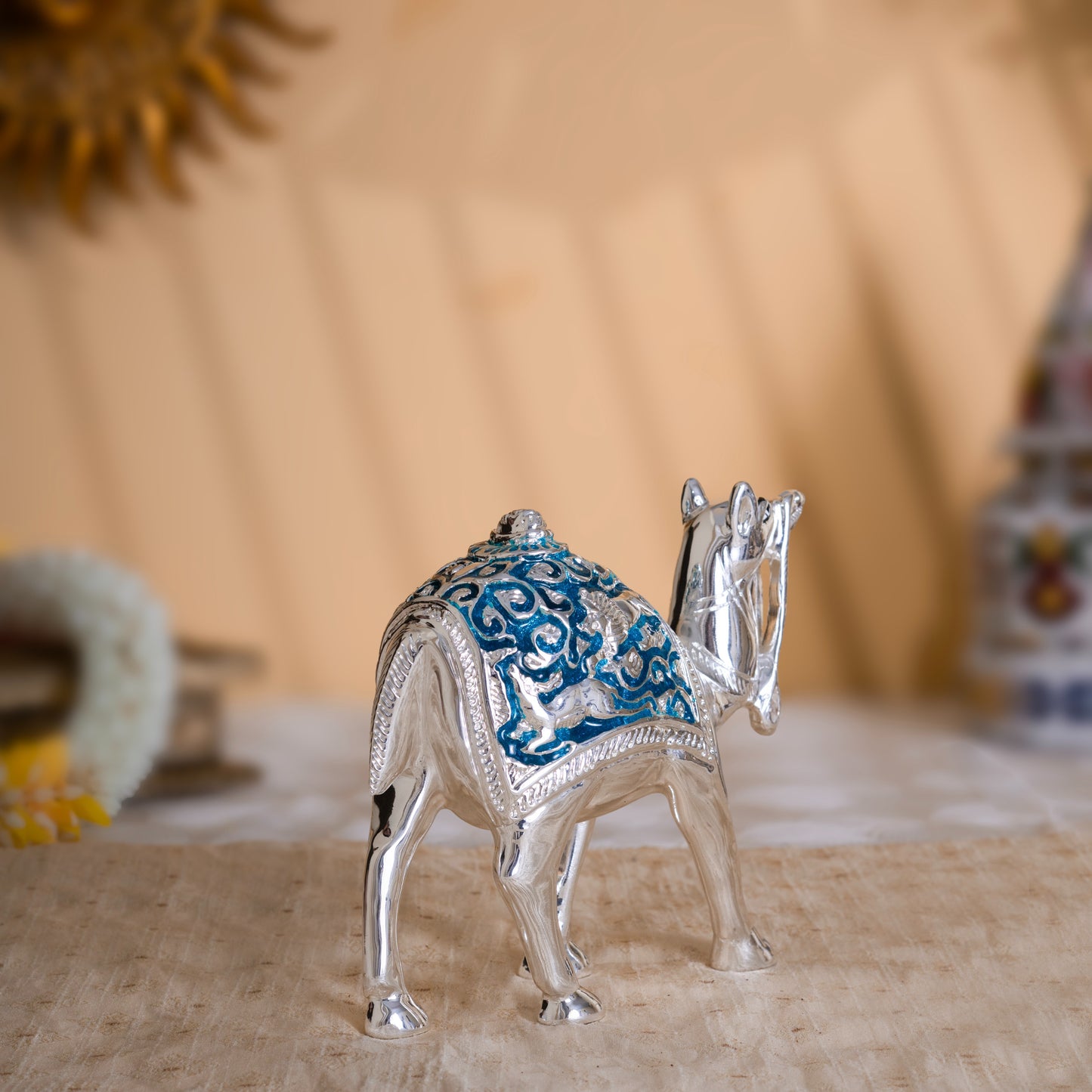 Royal Camel Idol Decor-Pure Silver Plated