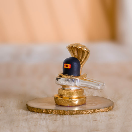 Shivling | Gold & Silver-Plated Symbol of Power | 3 Inches