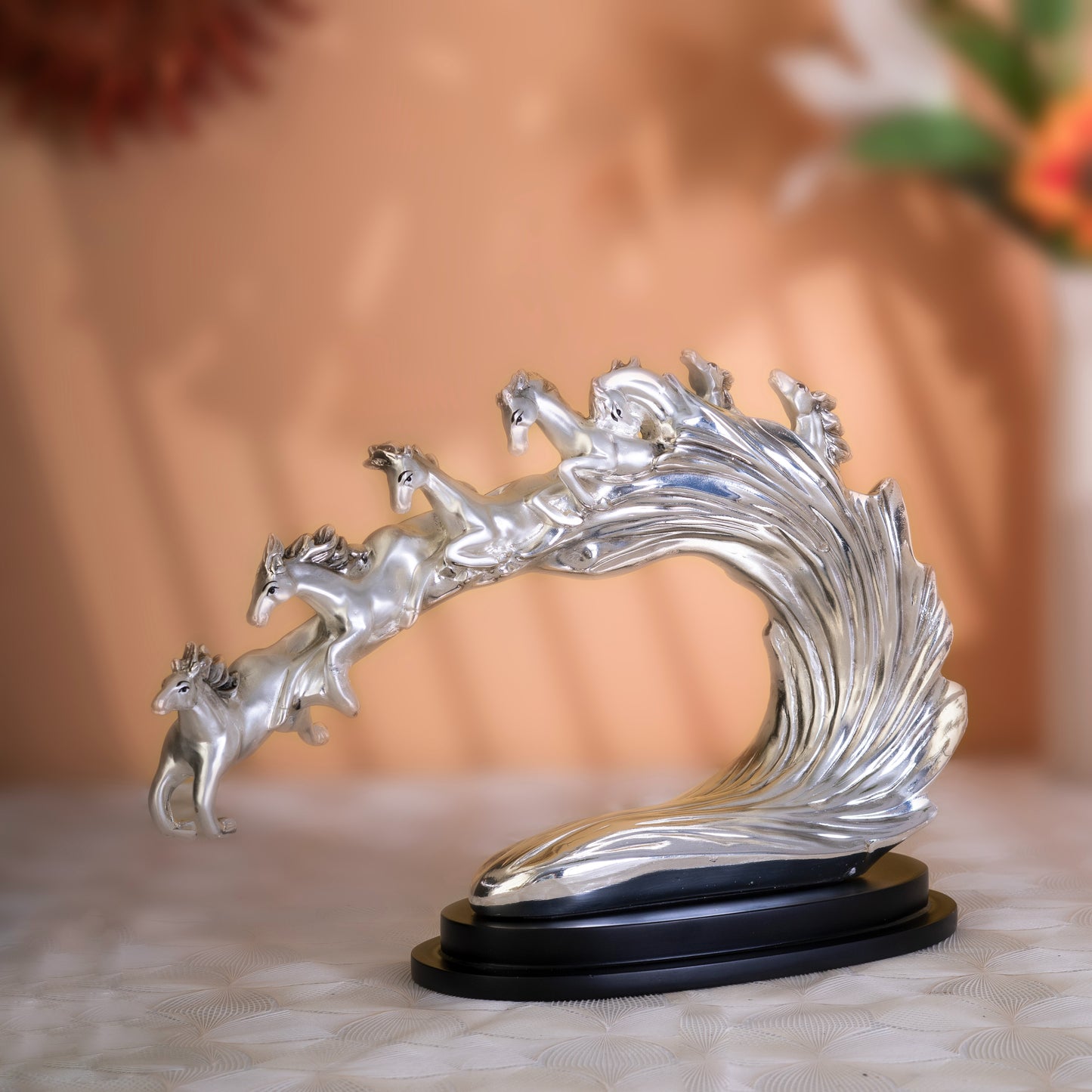 Seven Horses of Success – Pure Silver Plated Ambri Decor