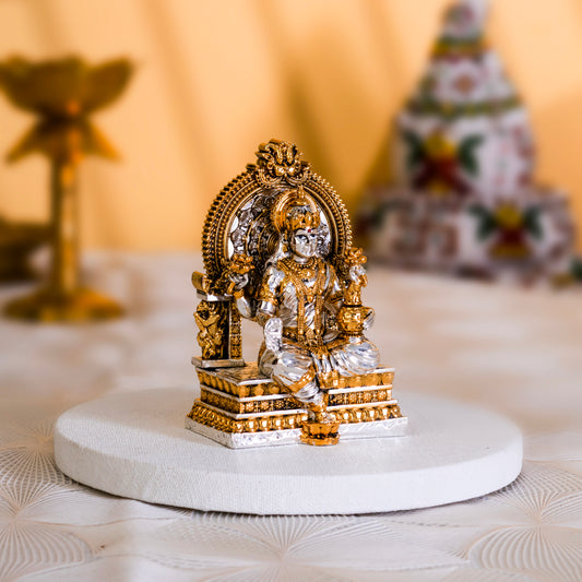Laxmi Murti | Gold & Silver-Plated Goddess of Fortune | 3.75 Inches