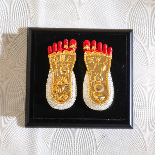 Laxmi Charan Paduka | 24K Gold-Plated | Decorative Idol for Gifting | Variable Sizes