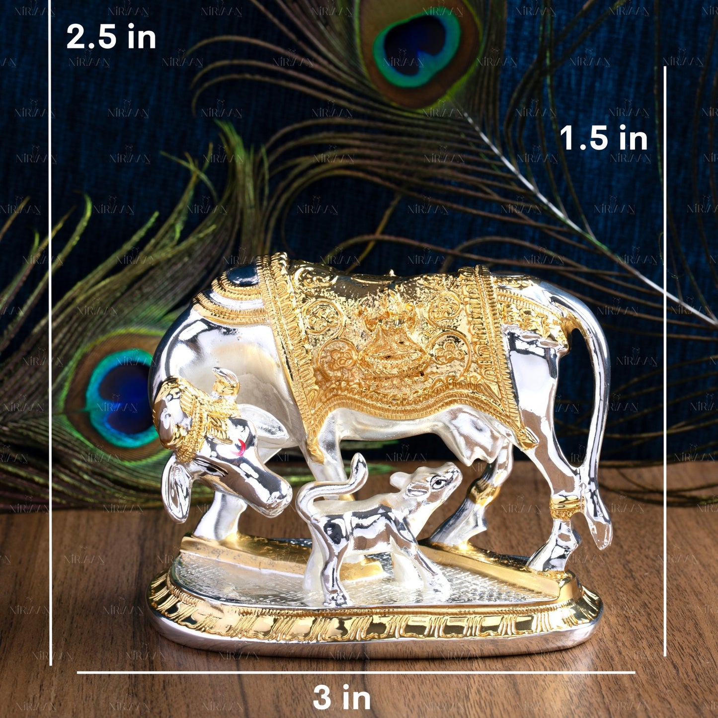 Vastu Kamdhenu Cow | Gold & Silver-Plated Divine Cow