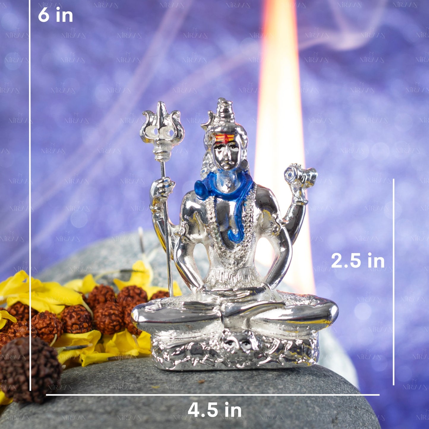 Shivji Idol Mini | Silver-Plated Small Lord Shiva | 3 Inches
