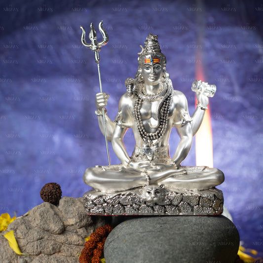 Shivji Idol Mini | Silver-Plated Small Lord Shiva | 3 Inches