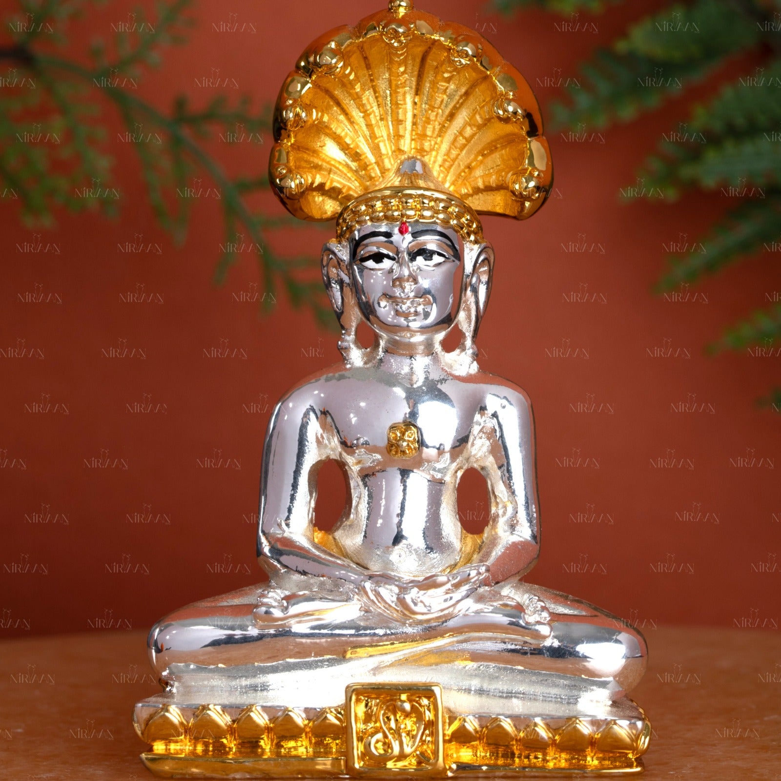 Parshwanath Swamy Idol | Gold & Silver-Plated Tirthankara | 3.5 Inches