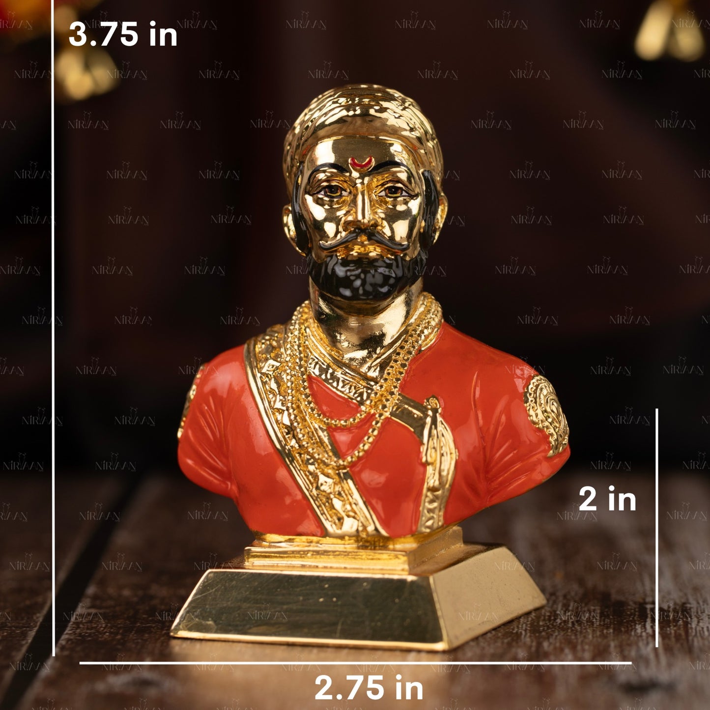 Shivaji Maharaj | Gold-Plated Iconic Warrior King | 3.75 Inches