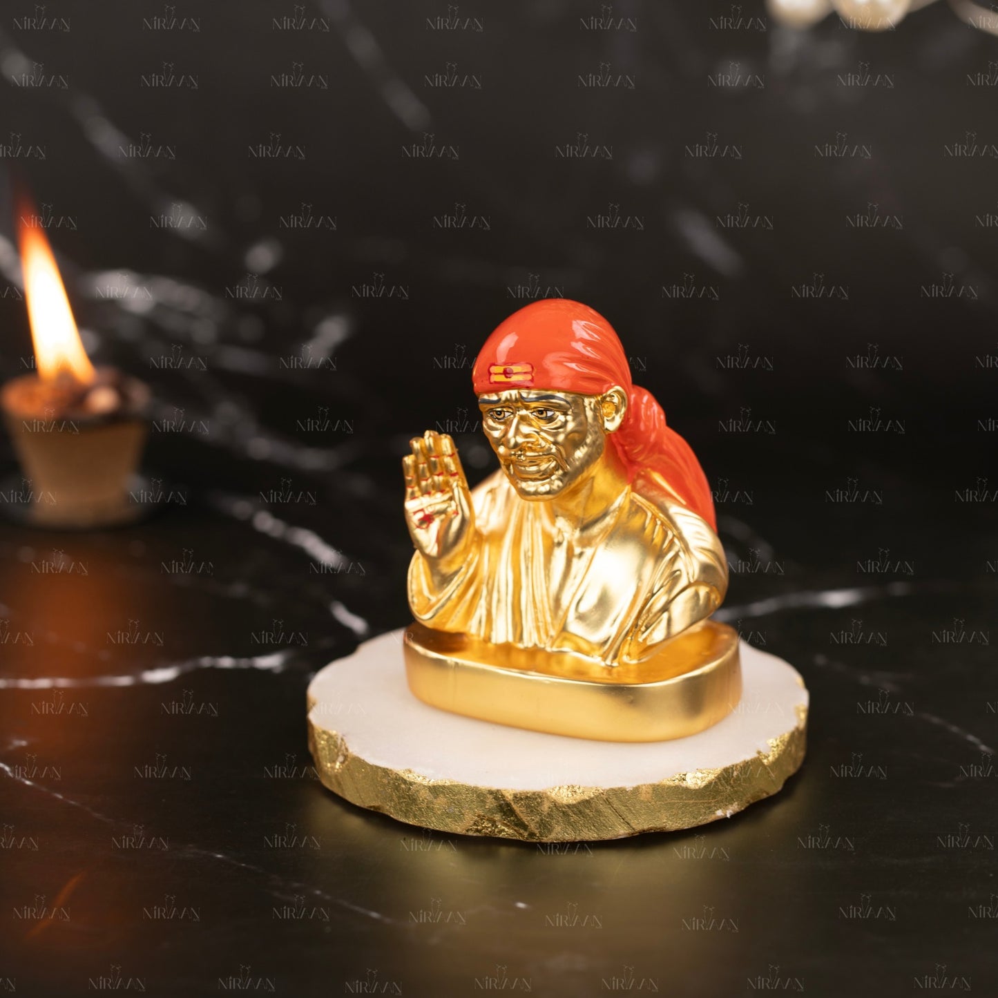 Sai Baba Idol | Gold-Plated Shirdi Sai Baba | 3 Inches