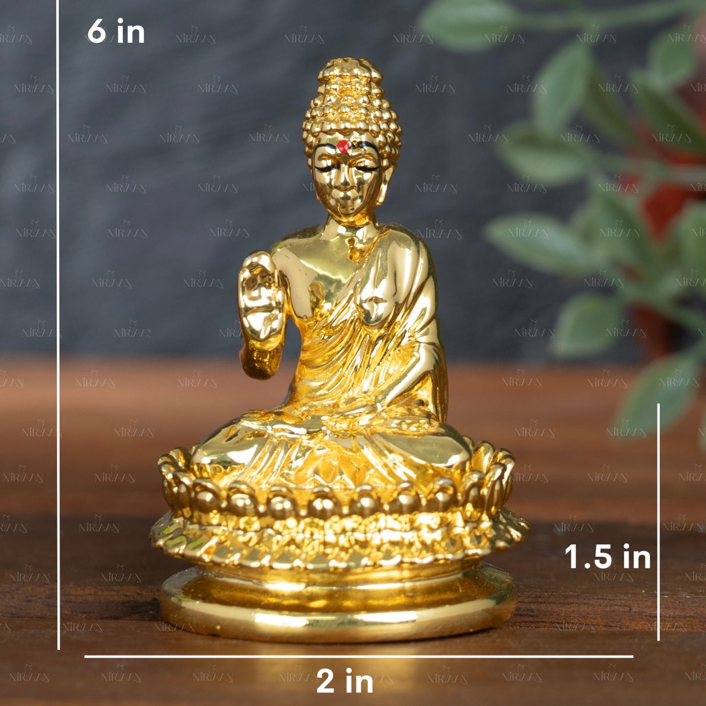 Gautam Buddha Idol | Peaceful Gold-Plated Buddha | 2.5 Inches