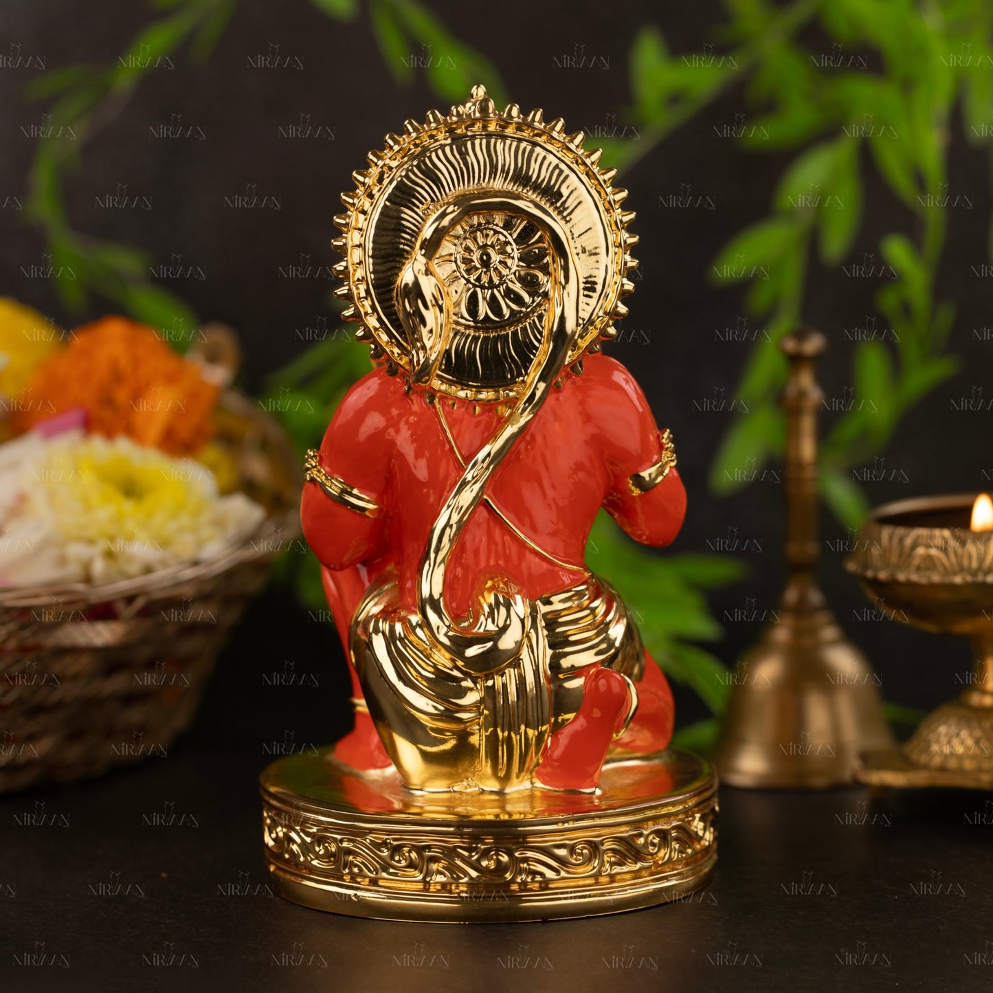 Sinduri Hanumanji Idol | 24K Gold-Plated Hanuman Murti | Available in 3 & 6 Inches