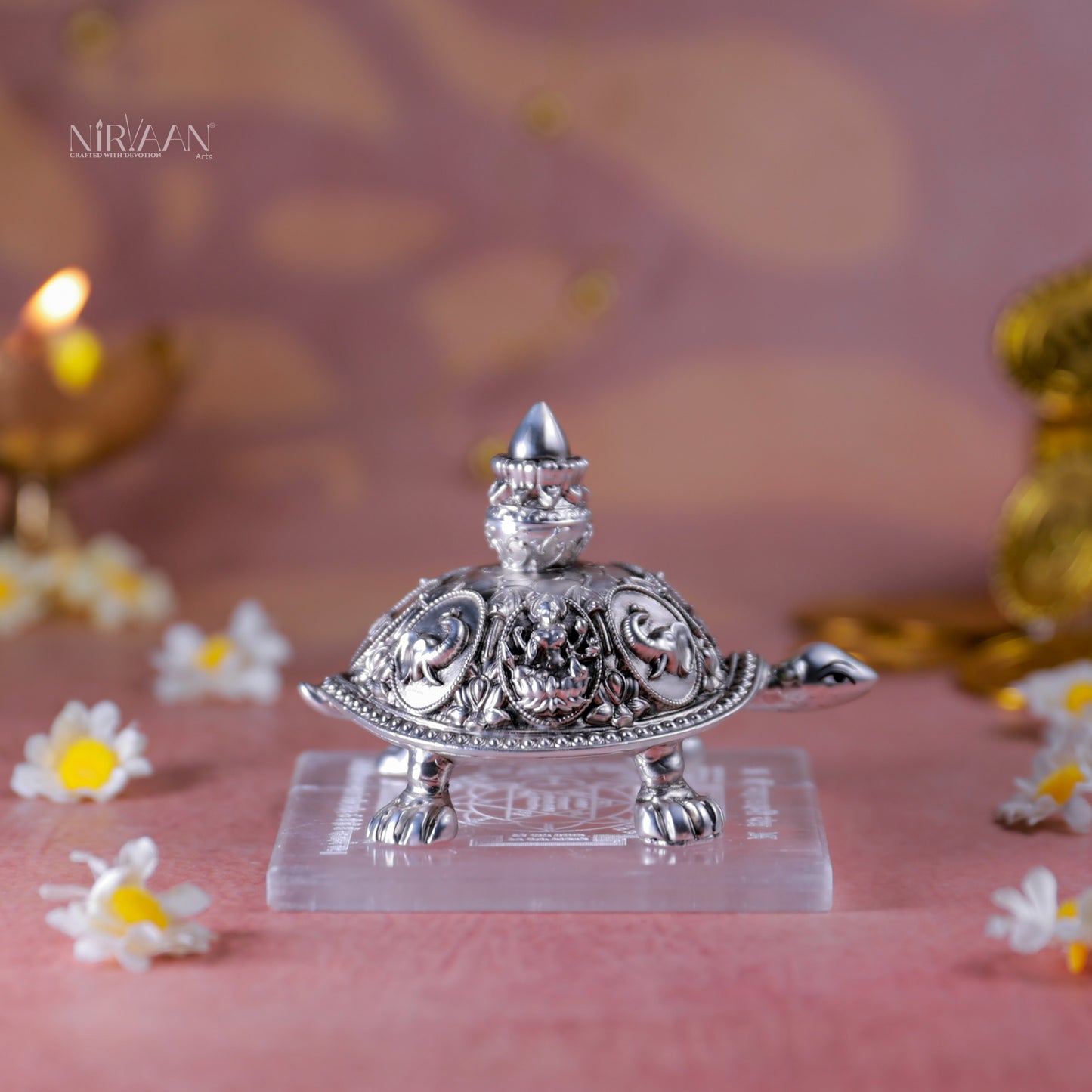 Shree Samruddhi Vastu Tortoise | Pure Silver Plated | 3.5 Inches