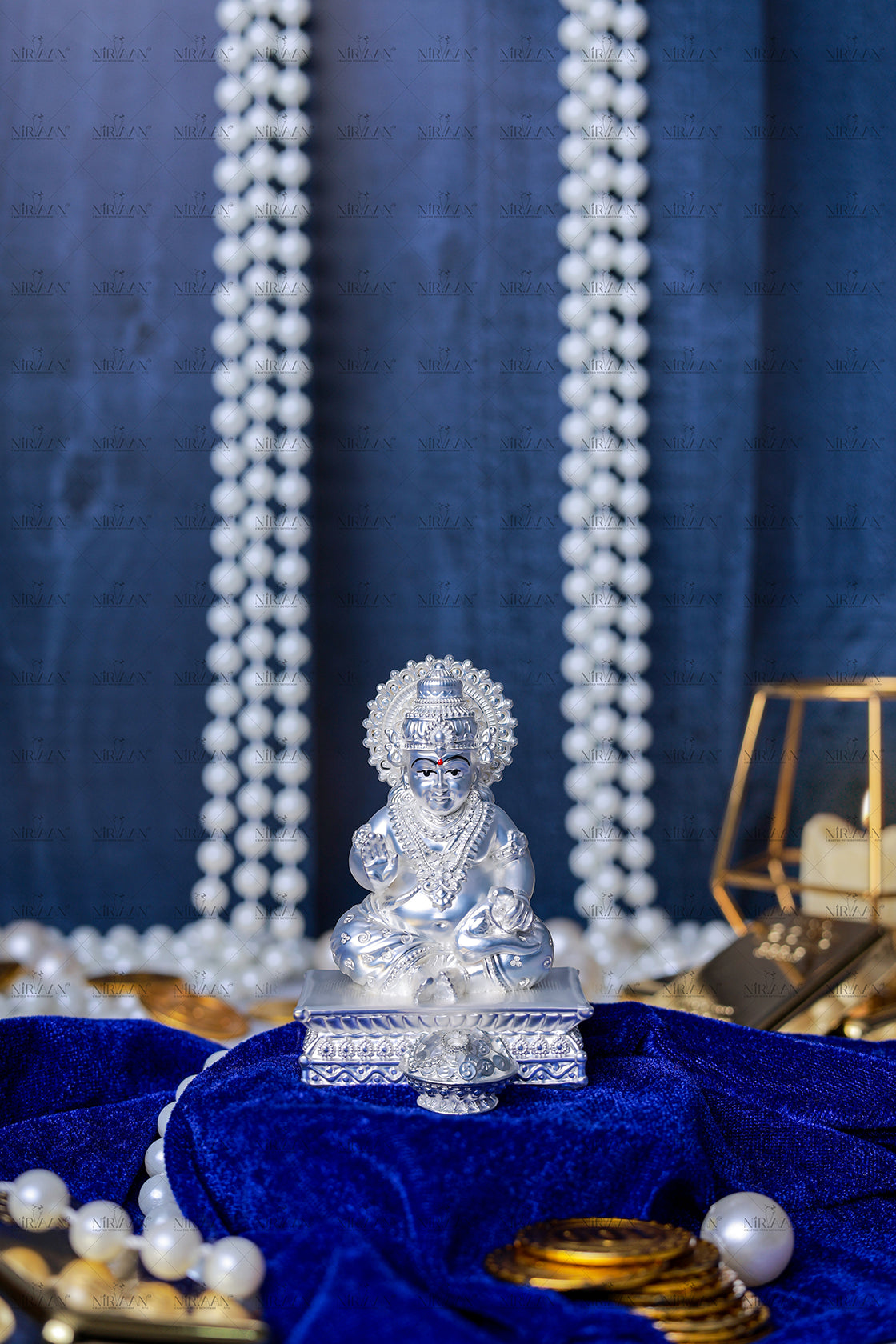 Pure Silver Plated Kuber Ji Idol With Mangoose | Wealth & Prosperity Symbol for Home & Office