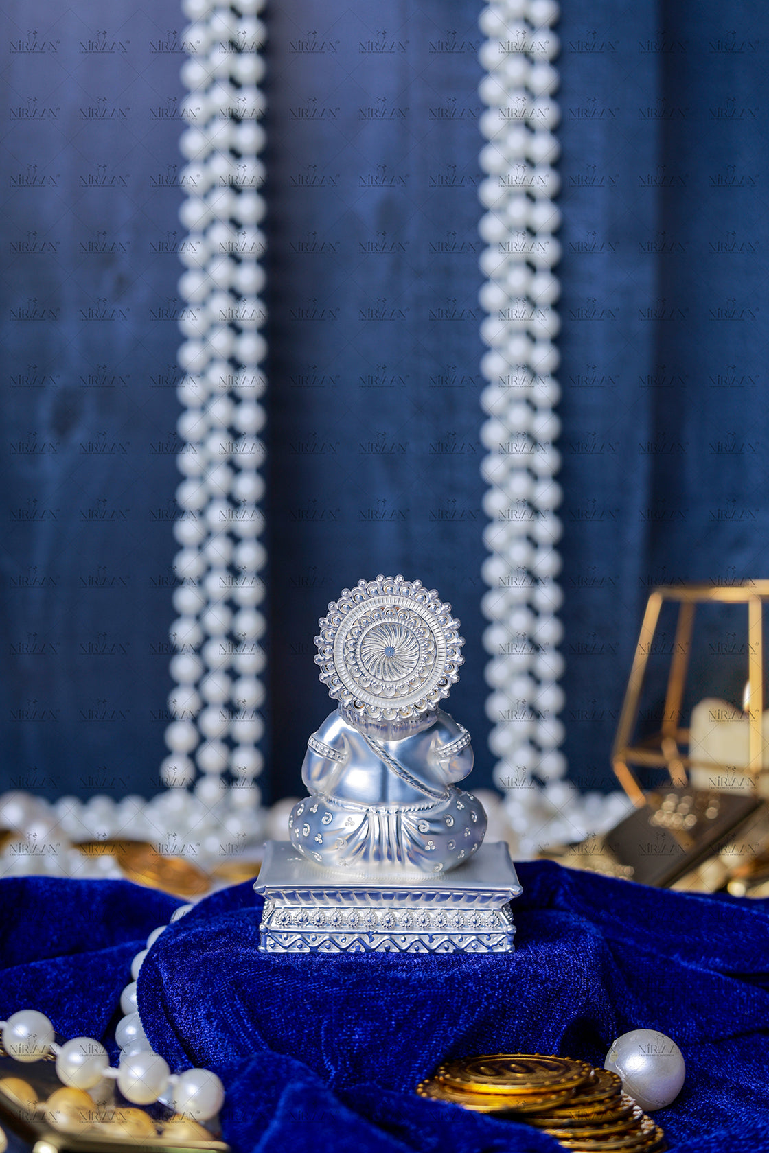 Pure Silver Plated Kuber Ji Idol With Mangoose | Wealth & Prosperity Symbol for Home & Office
