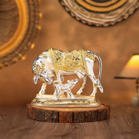Vastu Kamdhenu Cow | Gold & Silver-Plated Divine Cow