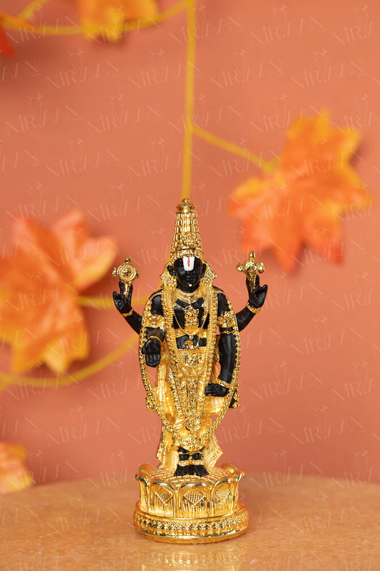 Tirupati Balaji Idol | Sacred Gold-Black Idol | 4.5 Inches