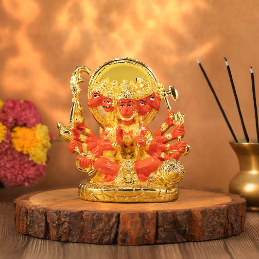 Panchmukhi Siduri Hanuman ji Idol- Pure Gold Plated