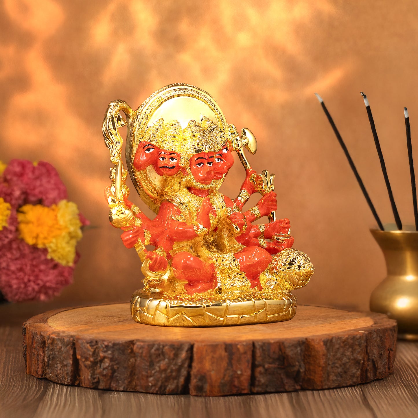 Panchmukhi Siduri Hanuman ji Idol- Pure Gold Plated
