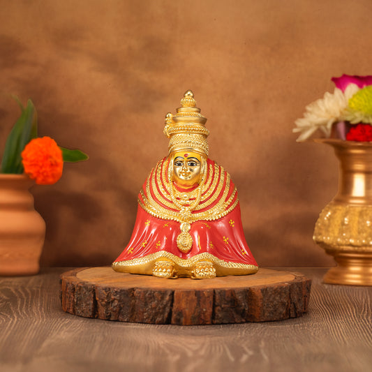 Tulja Bhawani Murti | 24k Gold-Matt Plated Divine Idol |3.5 inch