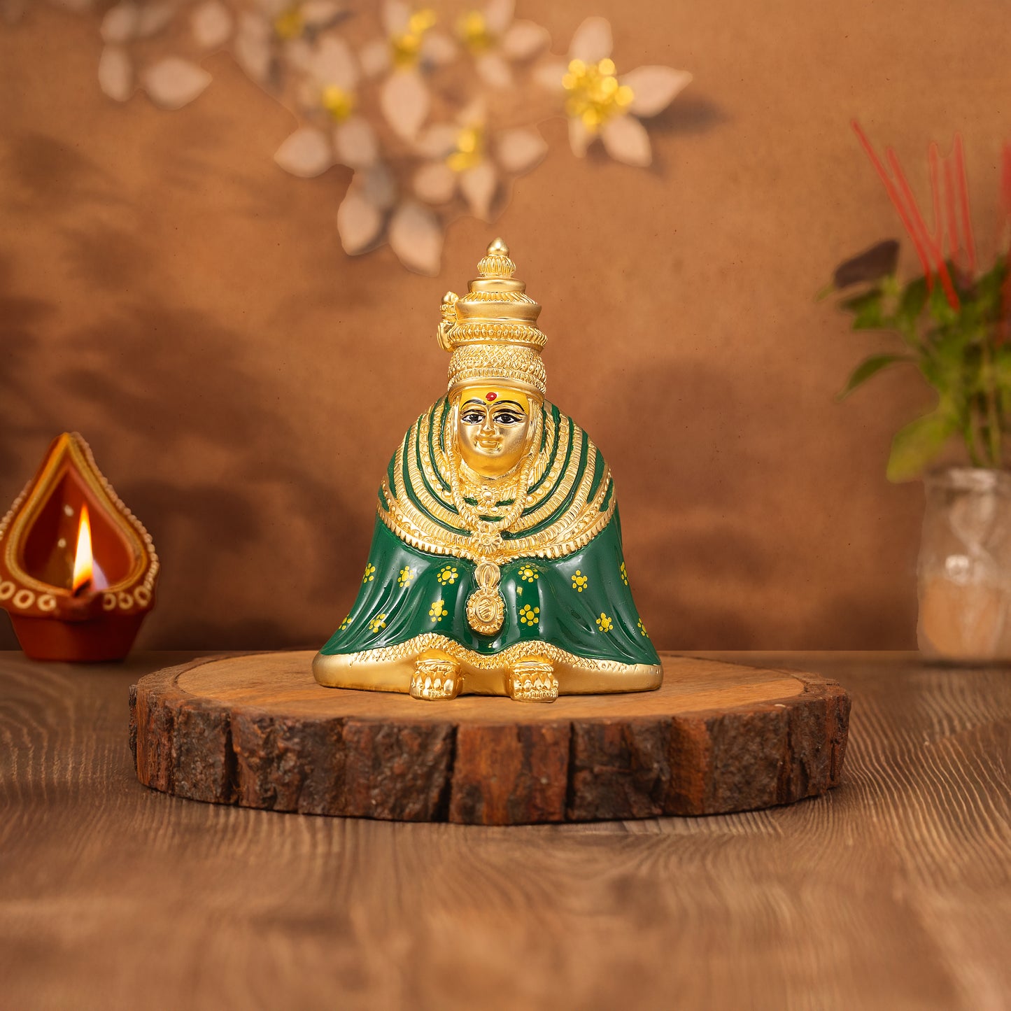 Tulja Bhawani Murti | 24k Gold-Matt Plated Divine Idol |3.5 inch