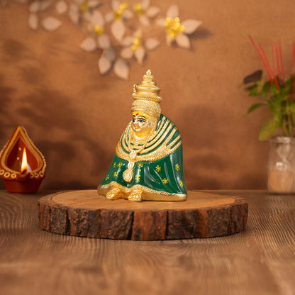 Tulja Bhawani Murti | 24k Gold-Matt Plated Divine Idol |3.5 inch
