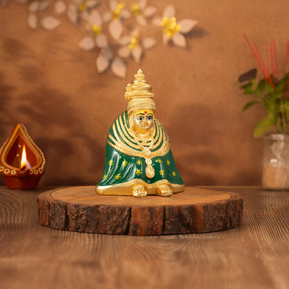 Tulja Bhawani Murti | 24k Gold-Matt Plated Divine Idol |3.5 inch