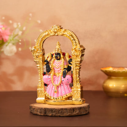 Padmavati Devi Idol | Gold-Pink/Blue Goddess Statue | 4 Inches