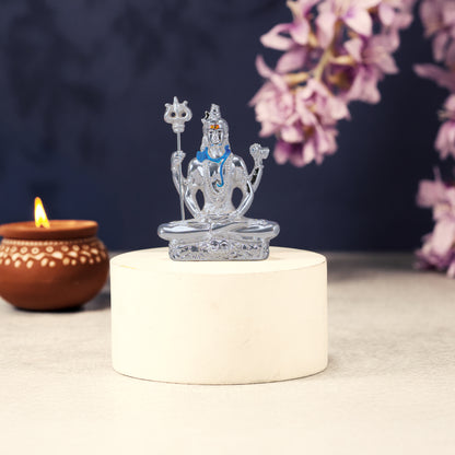 Shivji Idol Mini | Silver-Plated Small Lord Shiva | 3 Inches