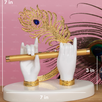 Krishna Hand with Mor Pankh & Bansuri | Available in 4.25 & 7 Inches