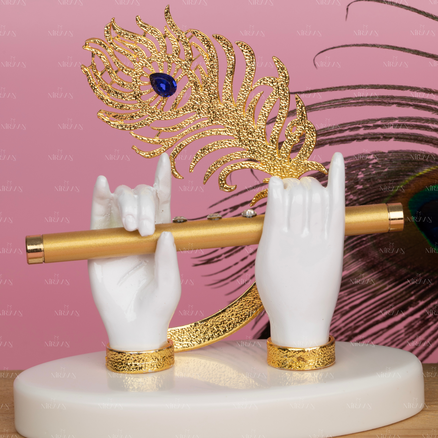 Krishna Hand with Mor Pankh & Bansuri | Available in 4.25 & 7 Inches