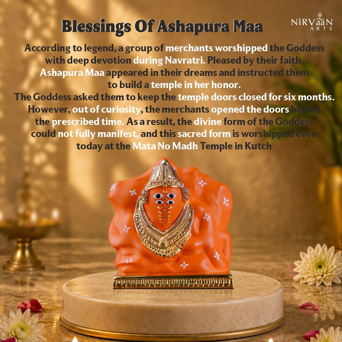 Madhvadi Maa Ashapura Murti|24k  Pure Gold Plated