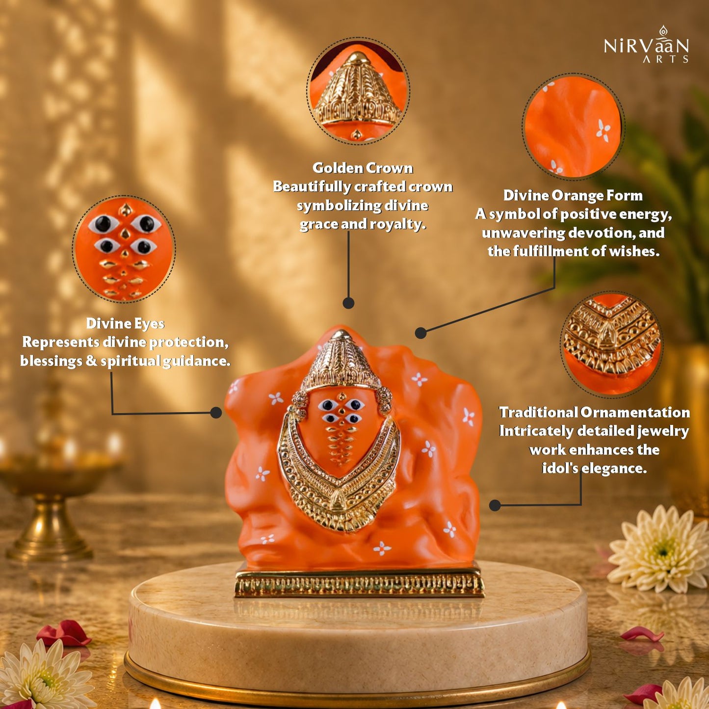 Madhvadi Maa Ashapura Murti|24k  Pure Gold Plated