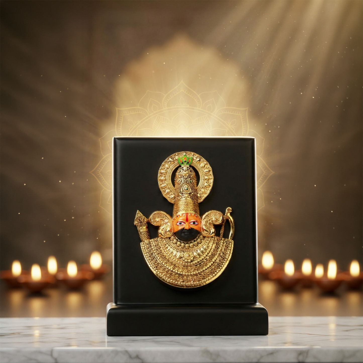 KHATU SHYAMJI IDOL | PURE GOLD & SILVER PLATED WITH MDF