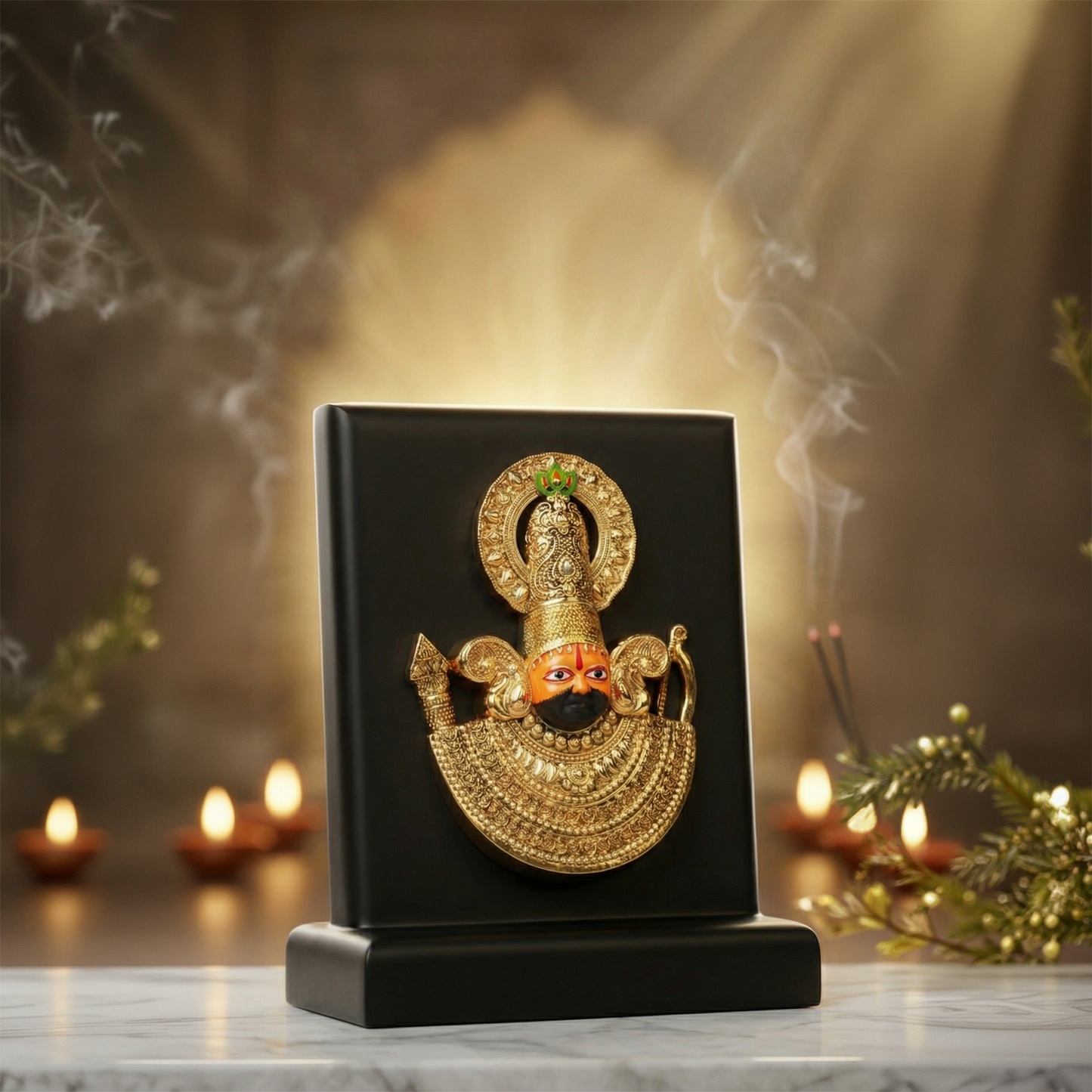 KHATU SHYAMJI IDOL | PURE GOLD & SILVER PLATED WITH MDF