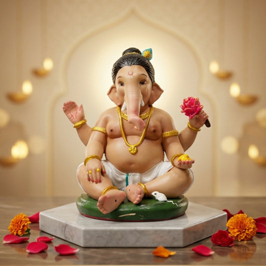 Shree Bal Ganesh Idol | Car Dashboard & Gifting | 5 inch
