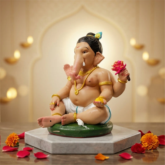Shree Bal Ganesh Idol | Car Dashboard & Gifting | 5 inch