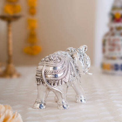 VASTU TRUNK UP ELEPHANT PAIR| PURE Silver Plated