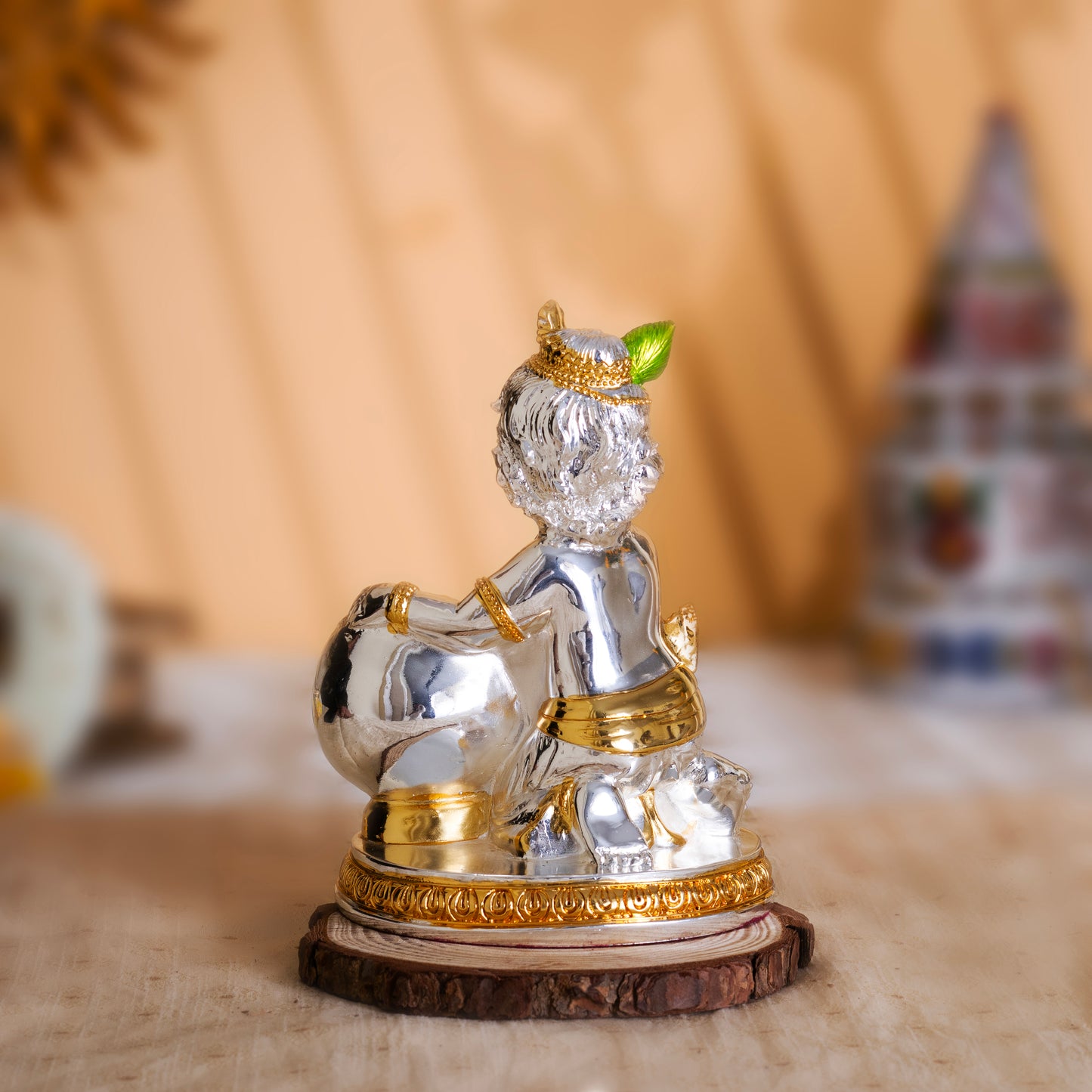 Makhan Chor Laddu Gopal Idol | Premium 24k Gold & Pure Silver Plated