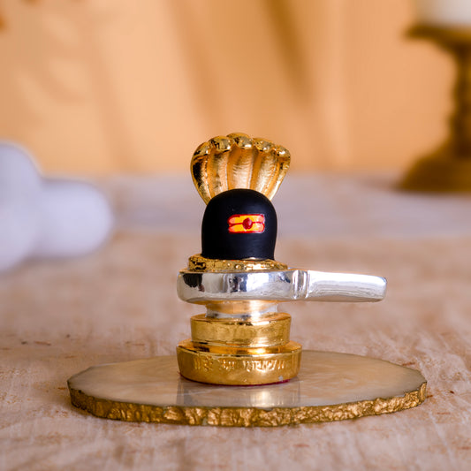 Shivling | Gold & Silver-Plated Symbol of Power | 3 Inches