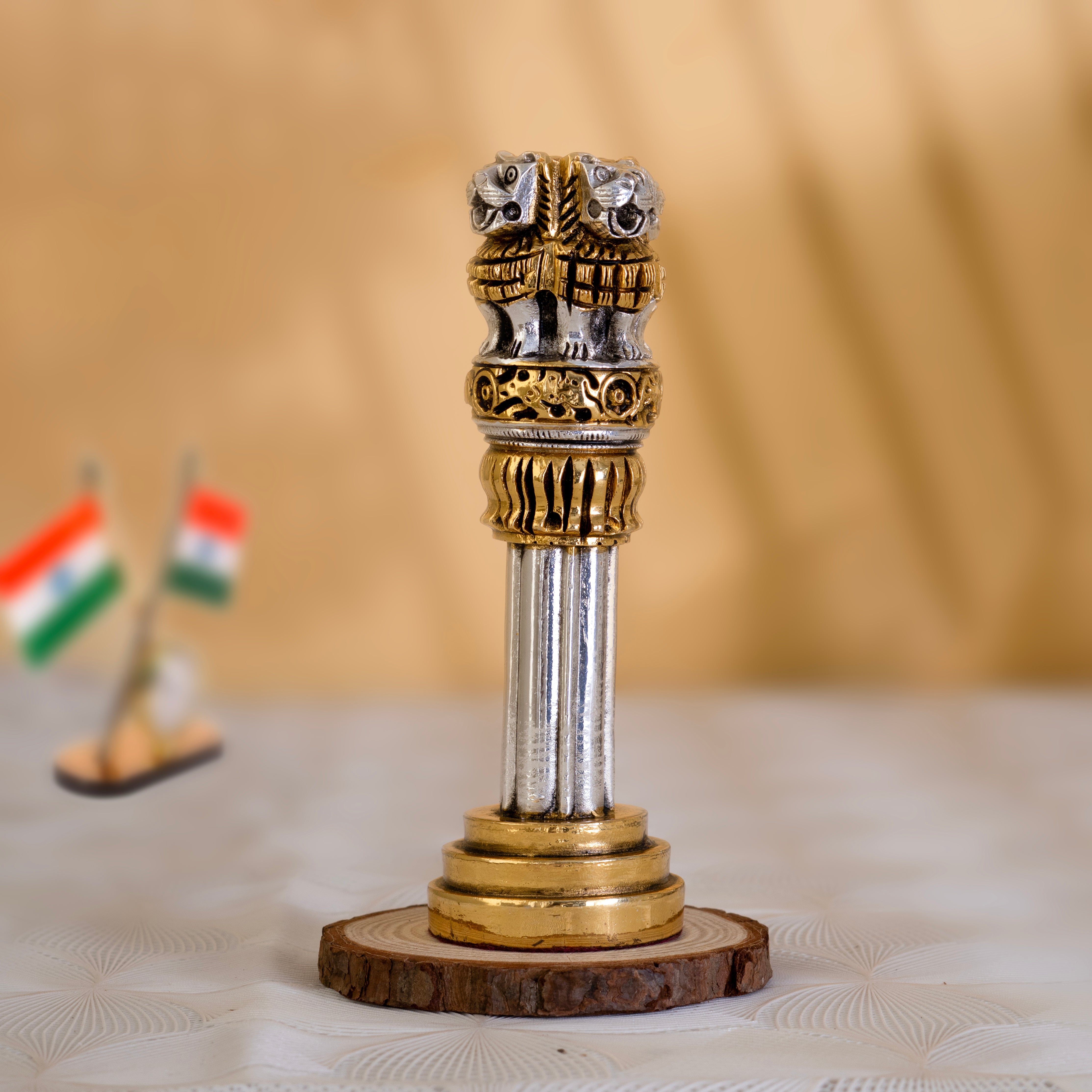 Ashok Stambh  Statue-Pure 24k Gold & Silver Plated