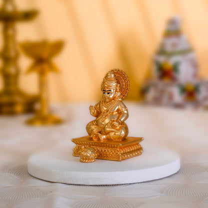 Pure Gold Plated Kuber Ji Idol With Mangoose | Wealth & Prosperity Symbol for Home & Office